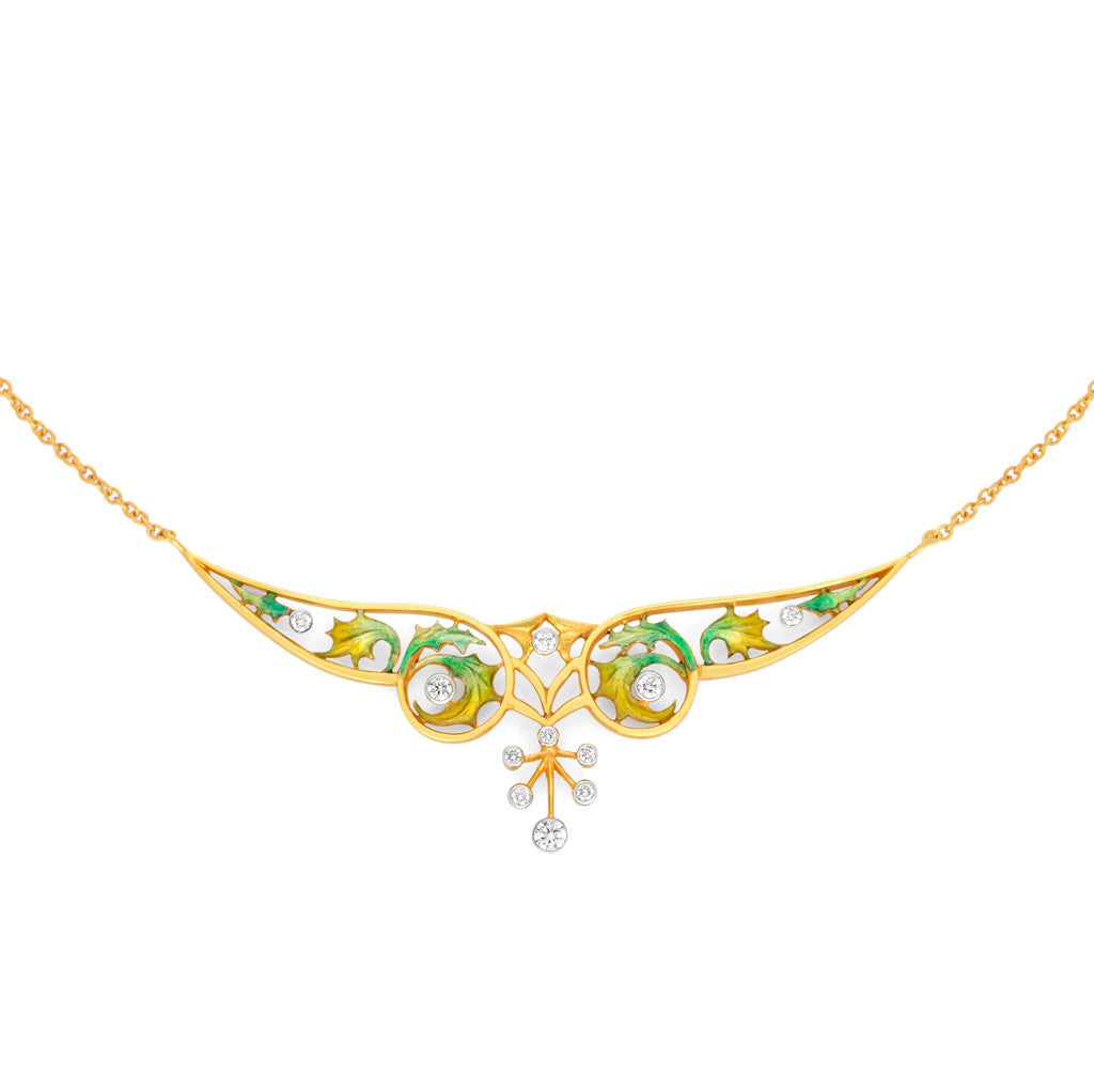 Enamel and Gold collar necklace by Masriera