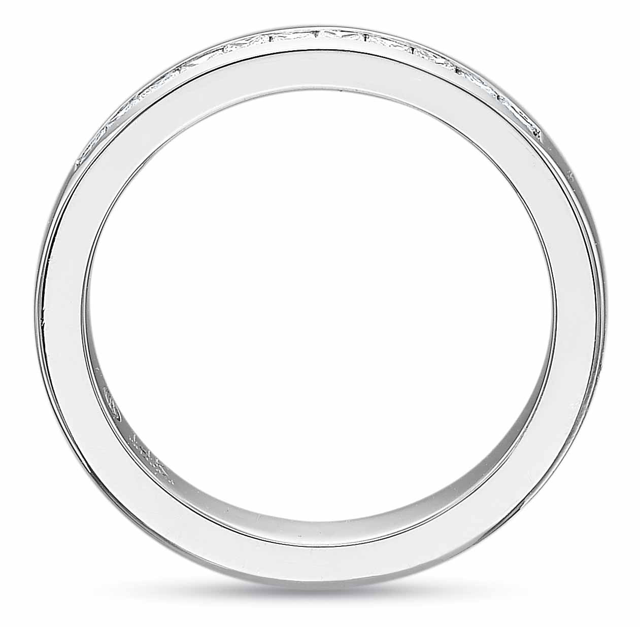 Platinum and Princess Cut Diamond Channel Set Band