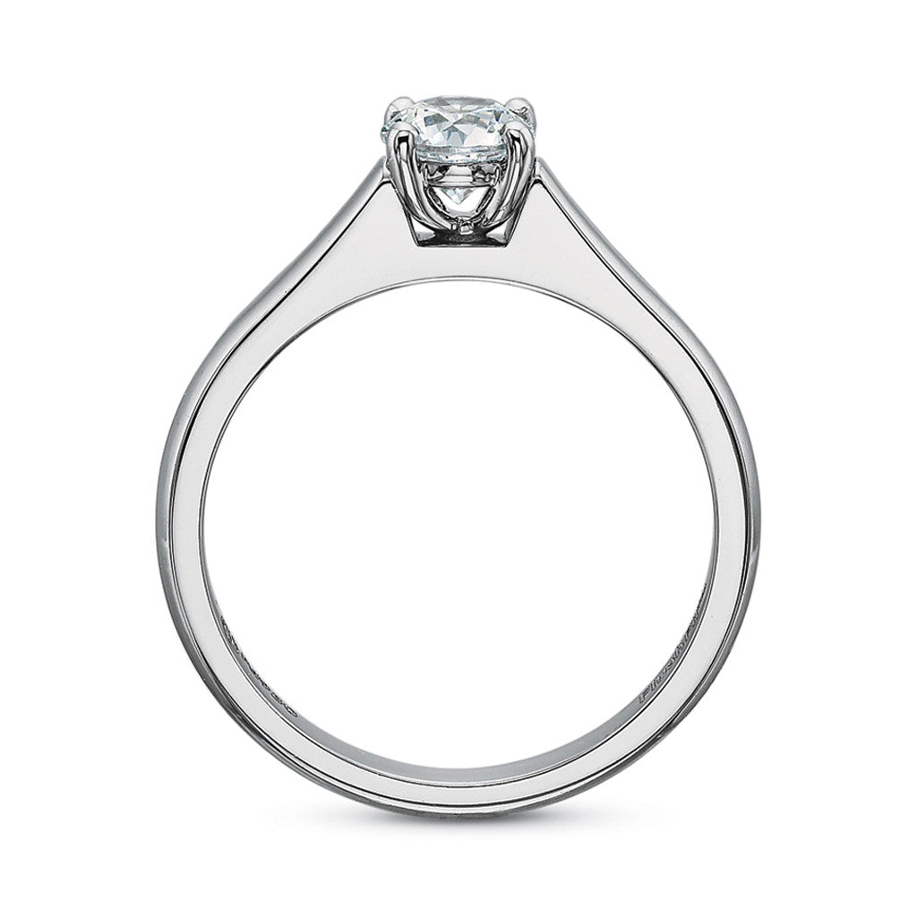 Precision Set flush fit engagement ring in 18k white gold/platinum