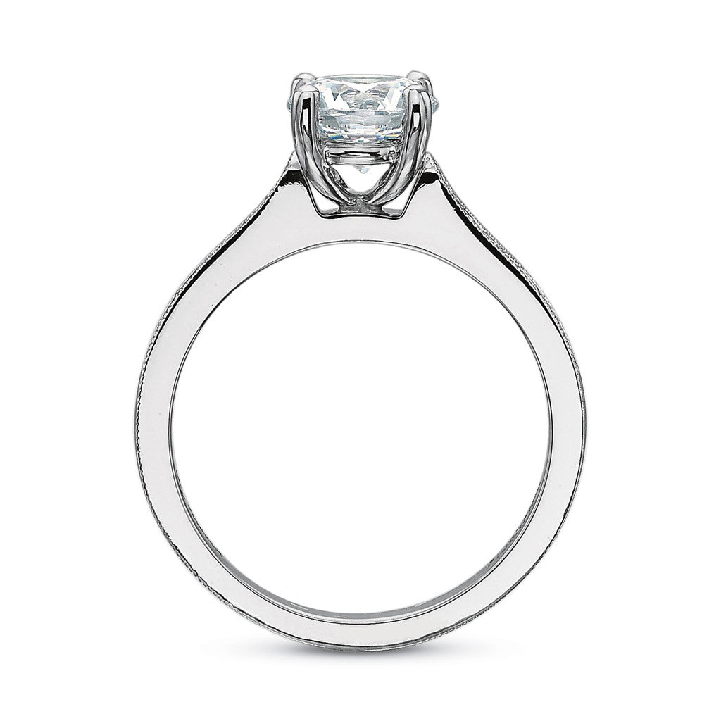 Precision Set Diamond Shoulder Solitaire Engagement Ring