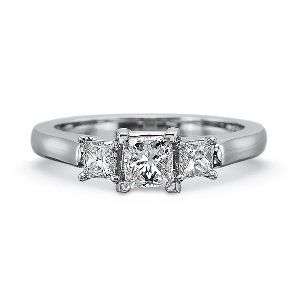 Princess Cut Diamond Three Stone Ring