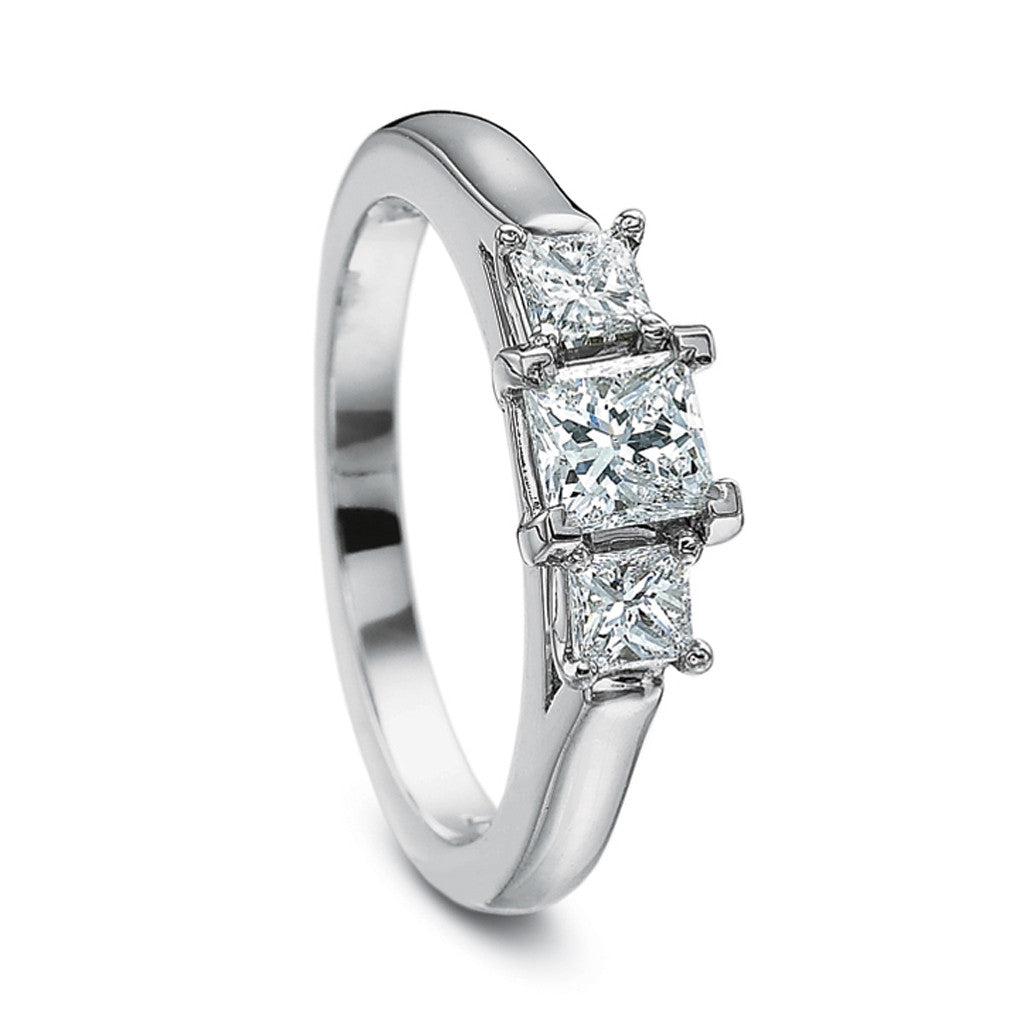 Princess Cut Diamond Three Stone Engagement Ring