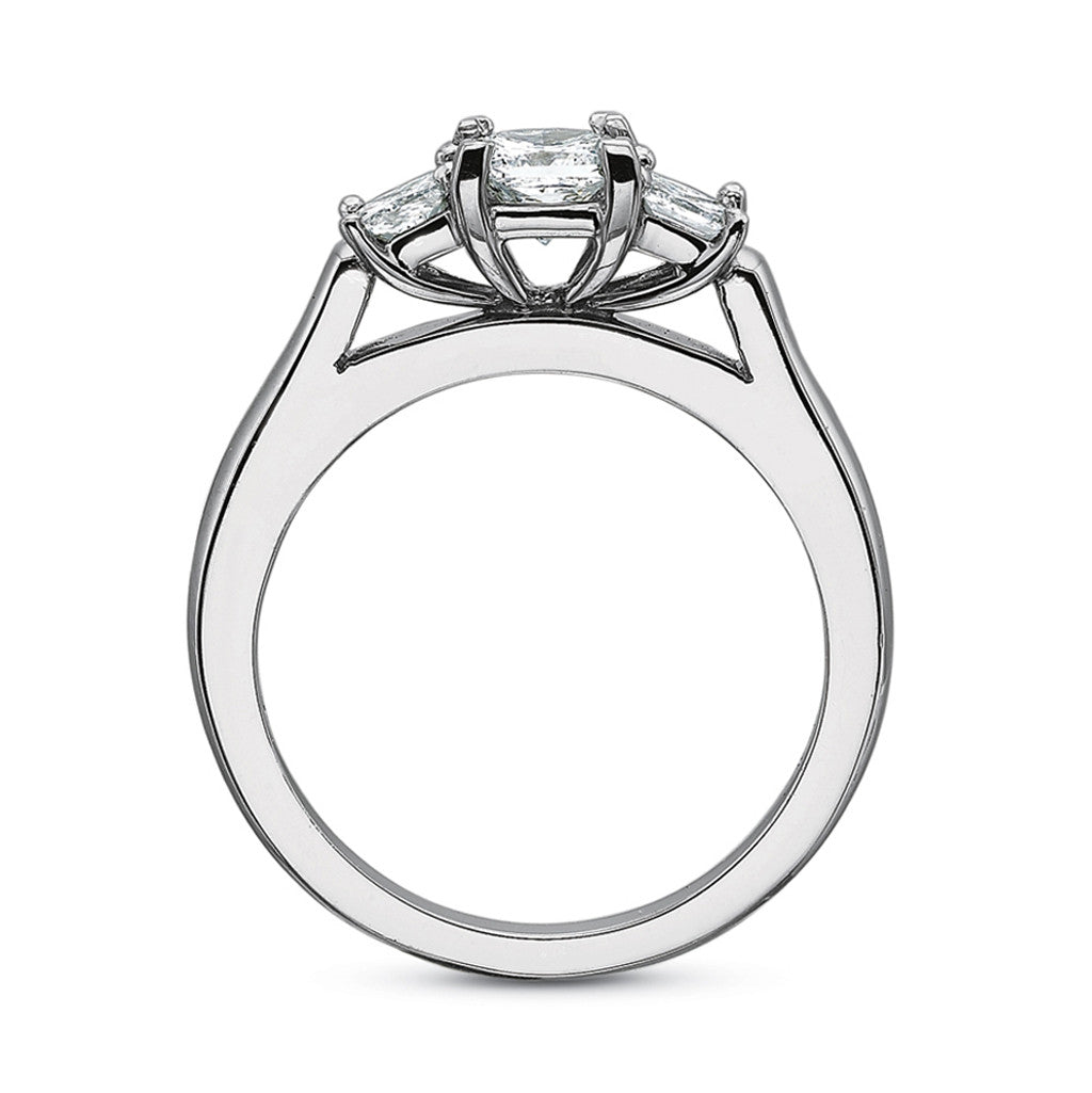 Three Stone Princess Cut Diamond Engagement Ring