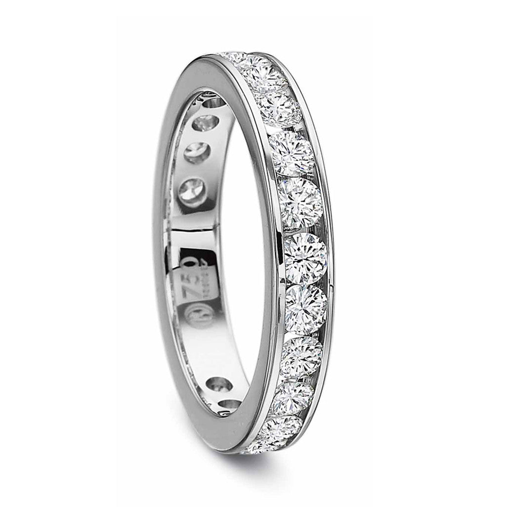 Platinum Channel Set Diamond Eternity Band