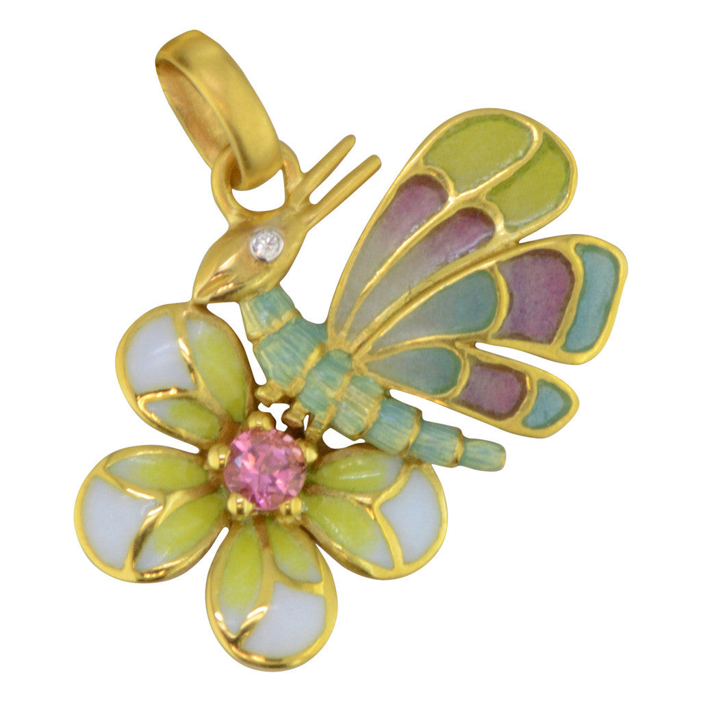 Masriera Enamel Butterfly Pendant