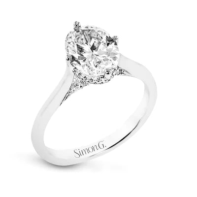 Simon G Platinum Oval Semi ring - Smith and Bevill Jewelers