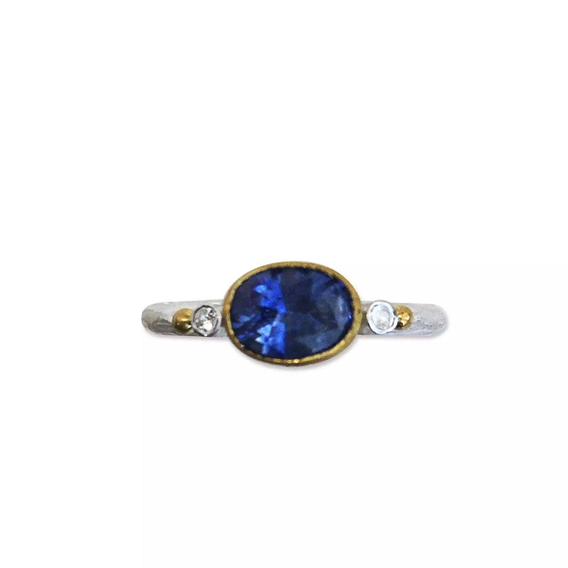 Lika Behar 1.27ct blue sapphire ss/24k ring