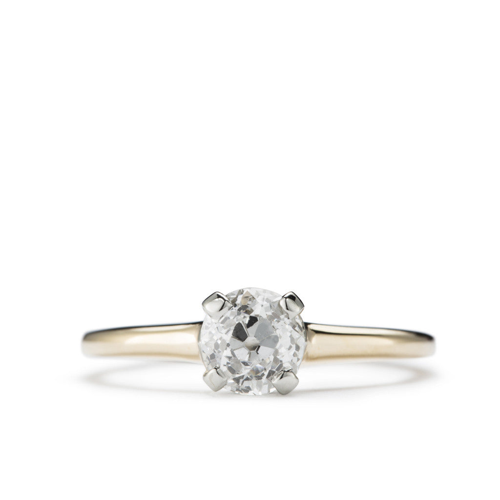 Antique Diamond solitaire engagement ring 'Snowball.' 