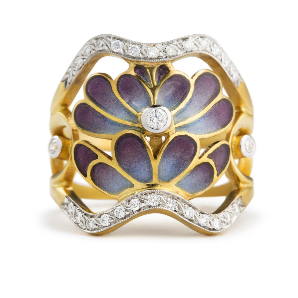 'Pink Lotus' ring by Masriera