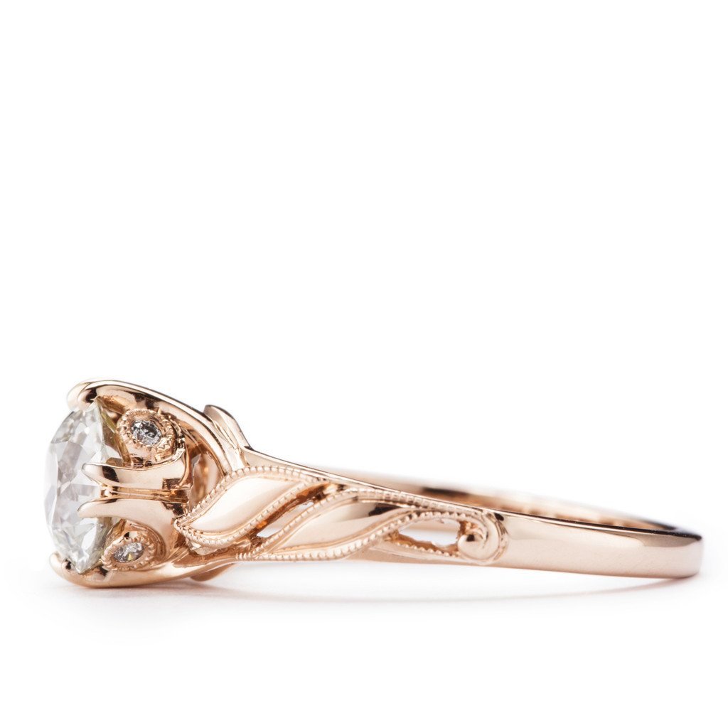 Smith & Bevill custom Victorian Rose Gold Antique Diamond Engagement Ring