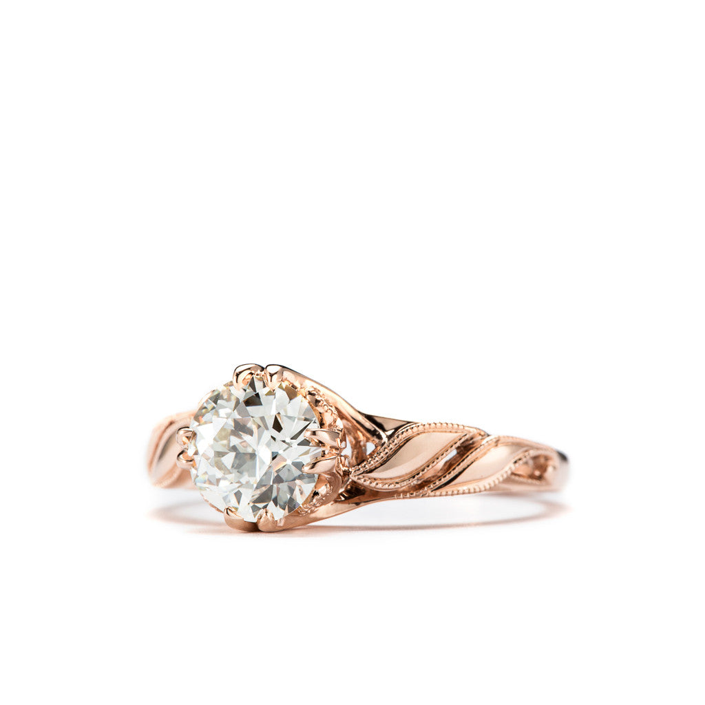 "Bella" Victorian Style Old European Cut Diamond Ring. 