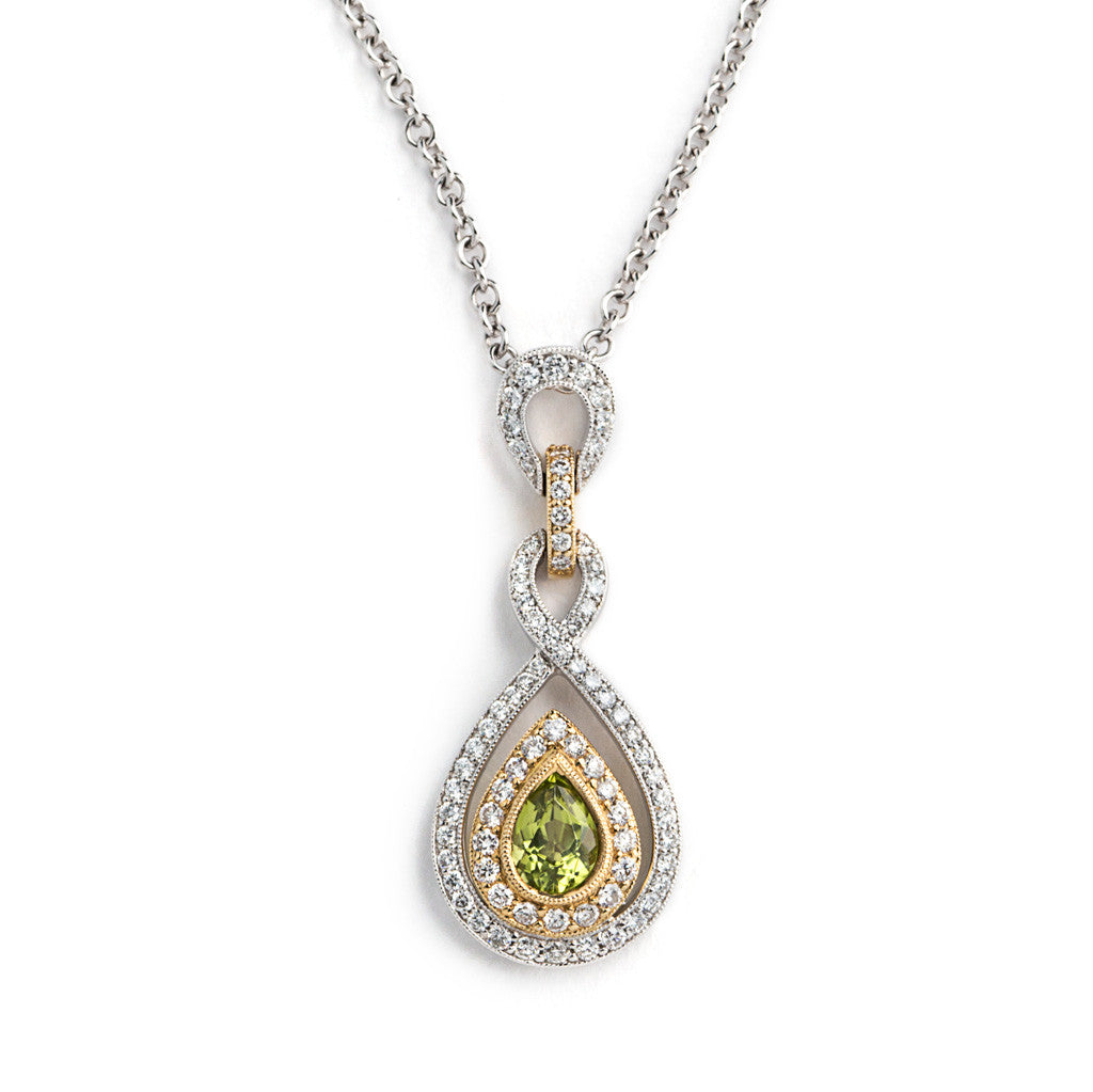 Pendant of Peridot and Diamond by Spark 