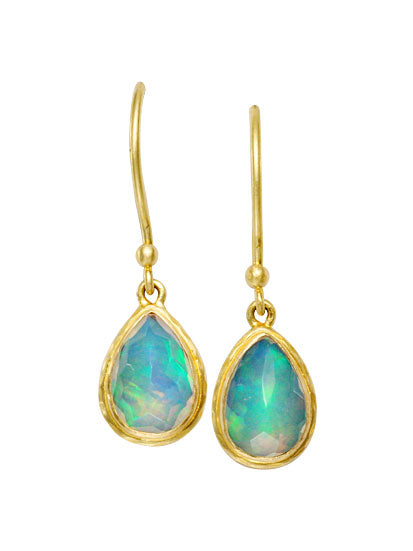 Faceted Opal Dangle Earrings