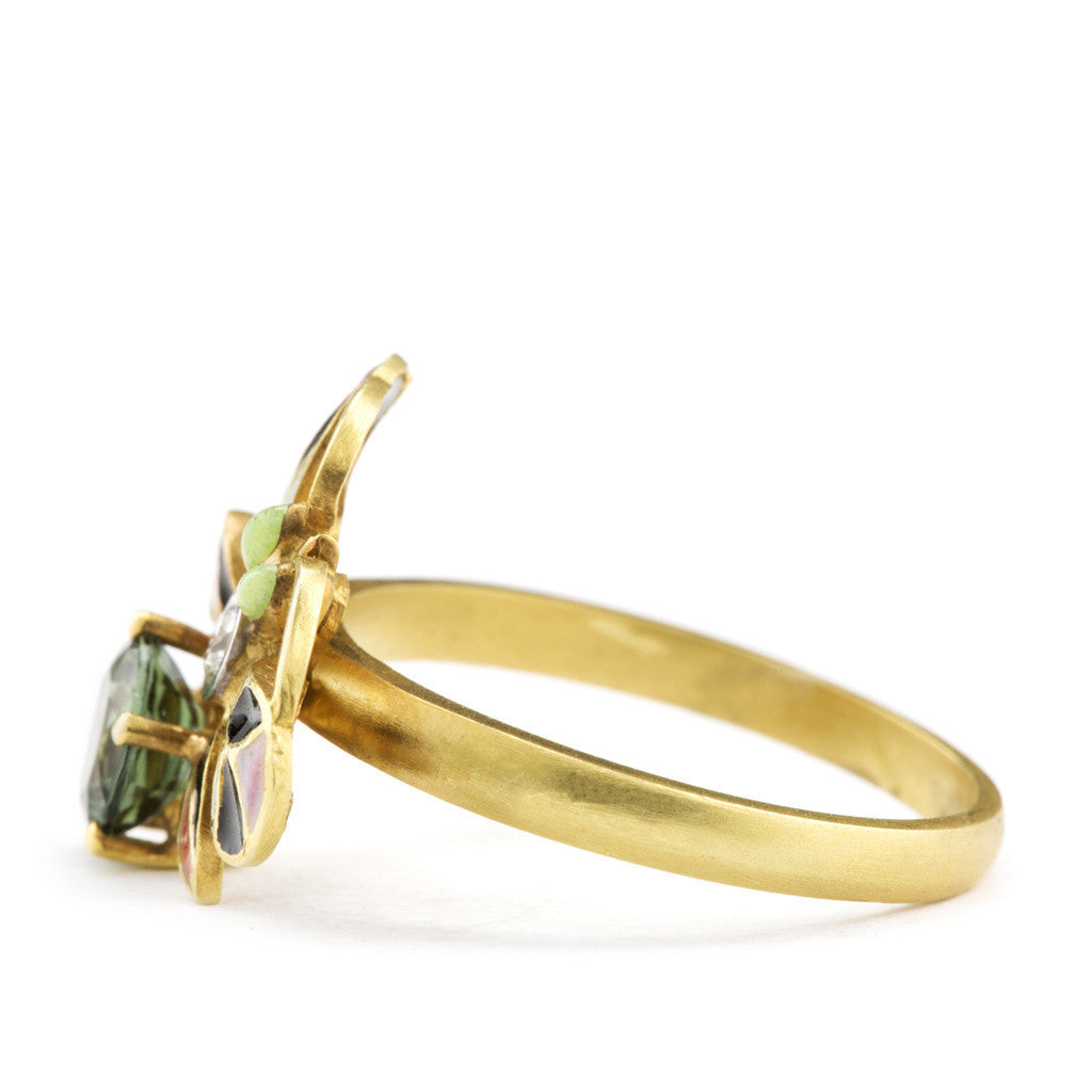 Enamel and Tourmaline Bee Ring by Masriera