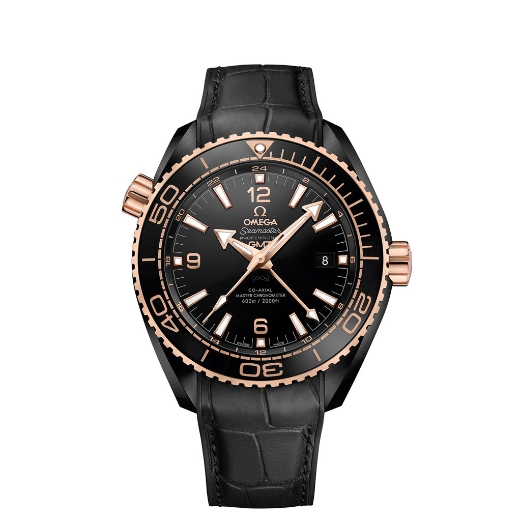 Seamaster Planet Ocean 600 M Omega Co-Axial Master Chronometer GMT  "Deep Black" 215.63.46.22.01.001