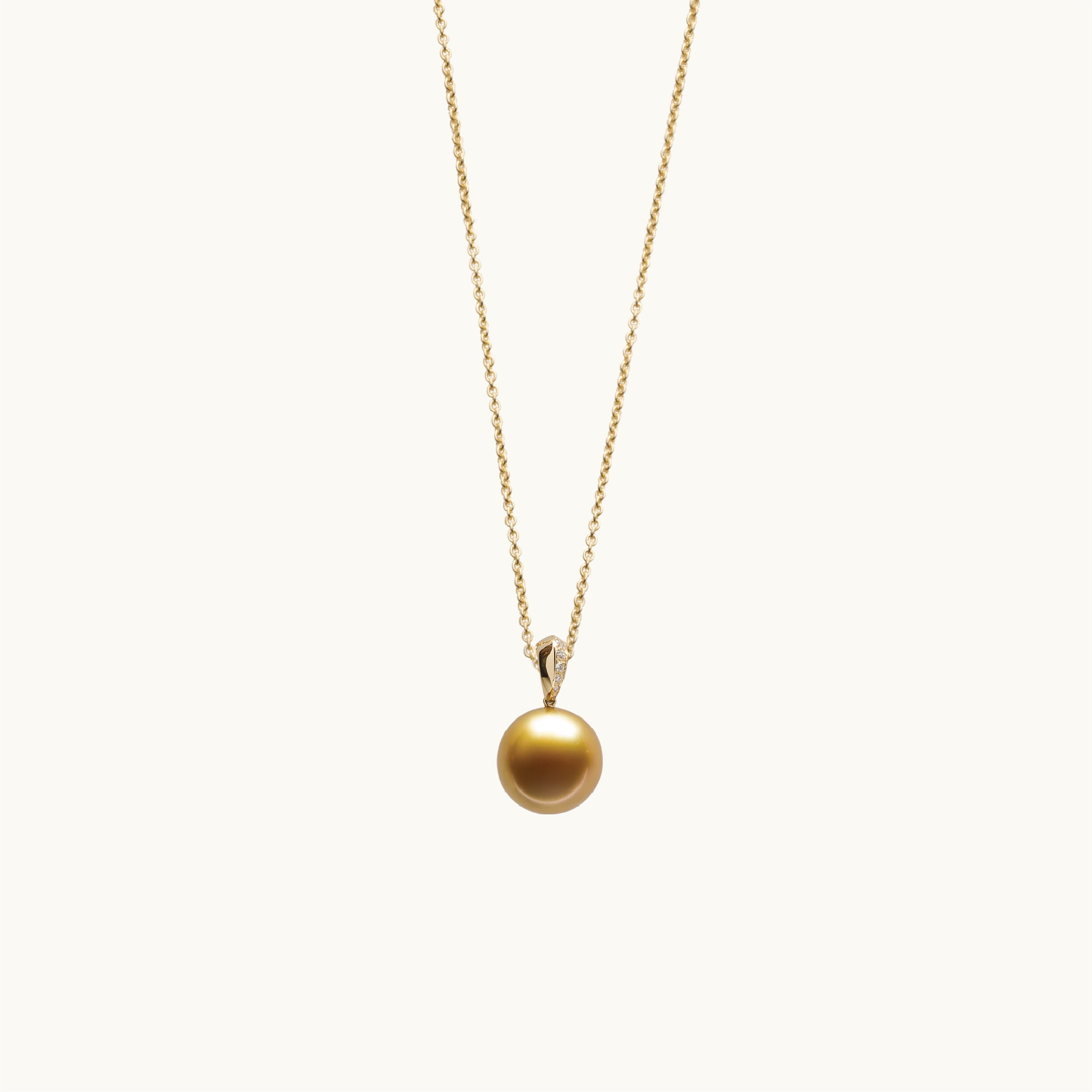 Golden Pearl & Diamond Necklace - Smith and Bevill Jewelers