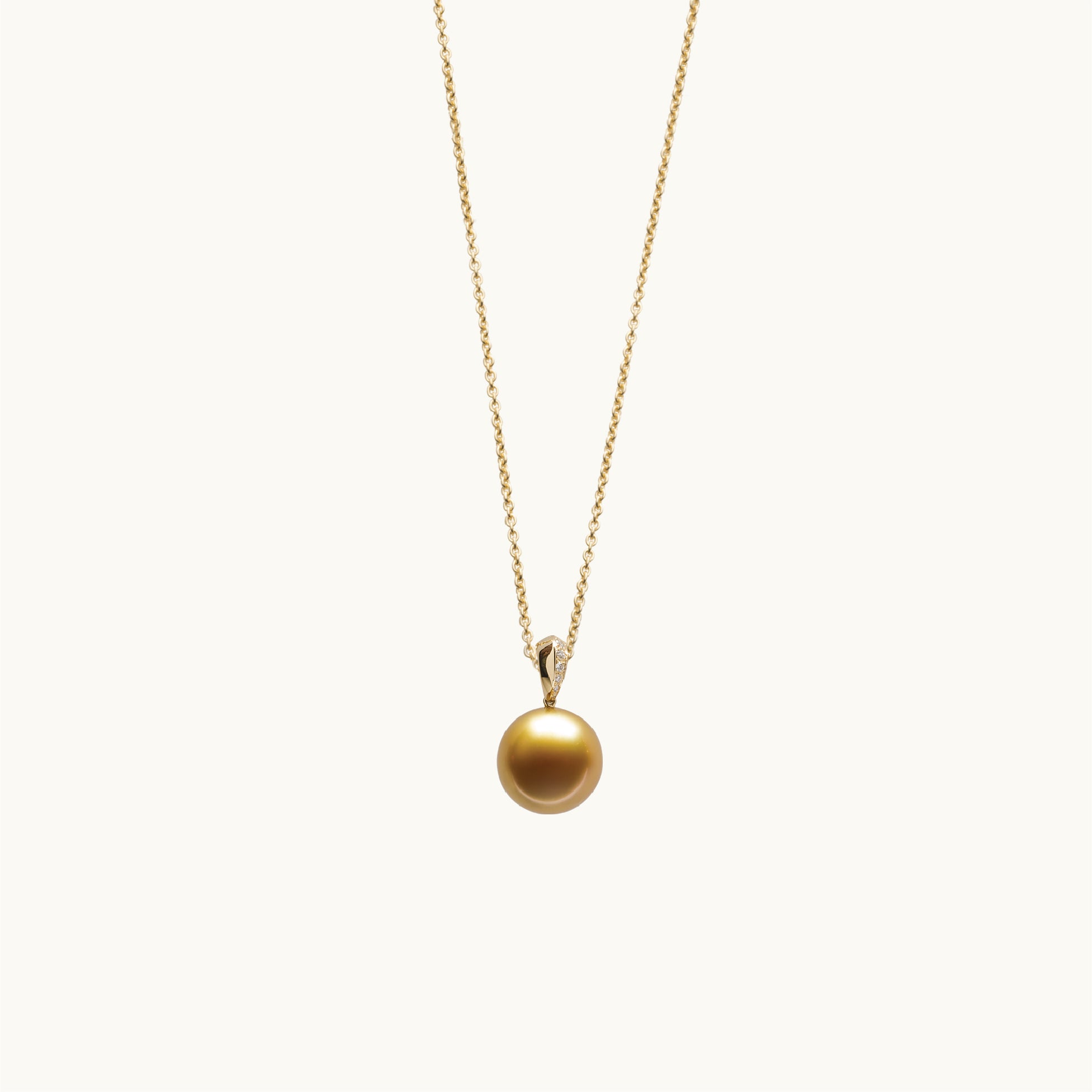 Golden Pearl & Diamond Necklace
