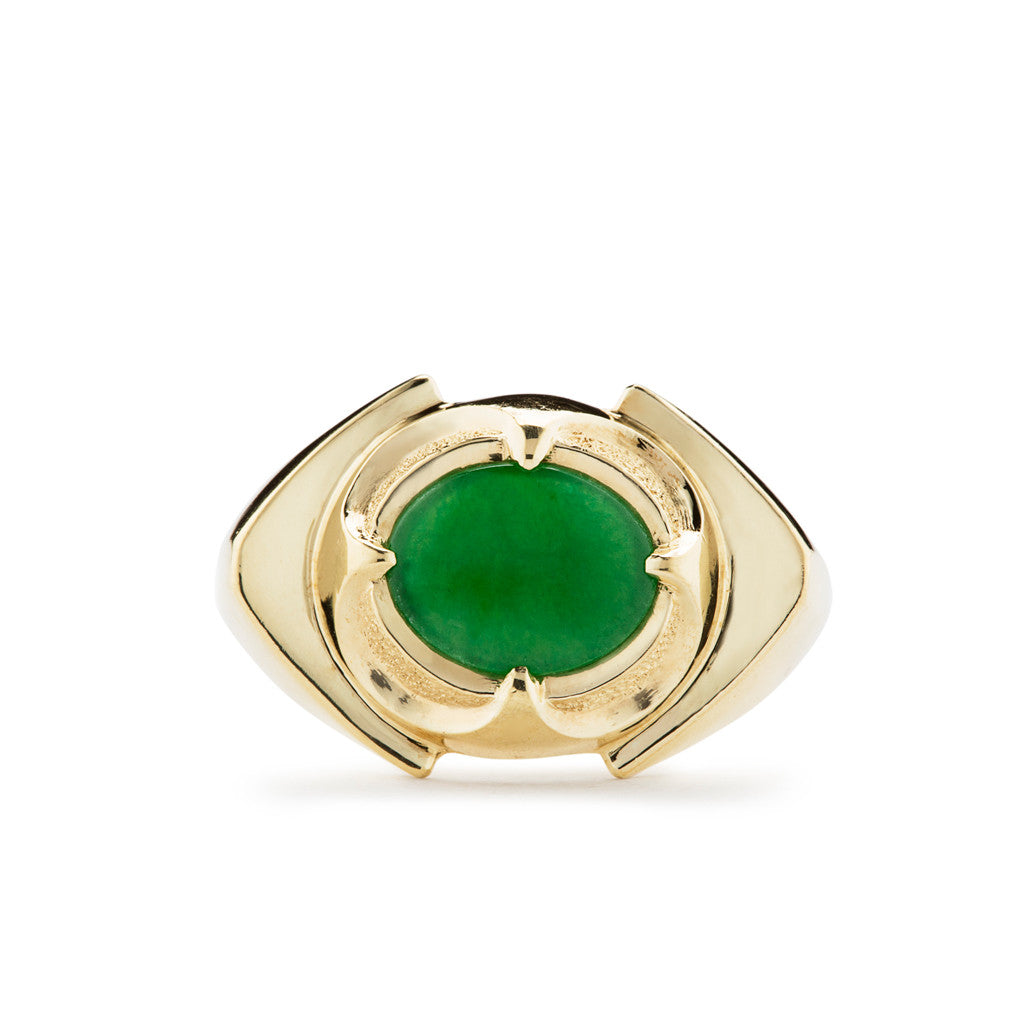 Natural Green Jade Ring 'Jade Fortune'