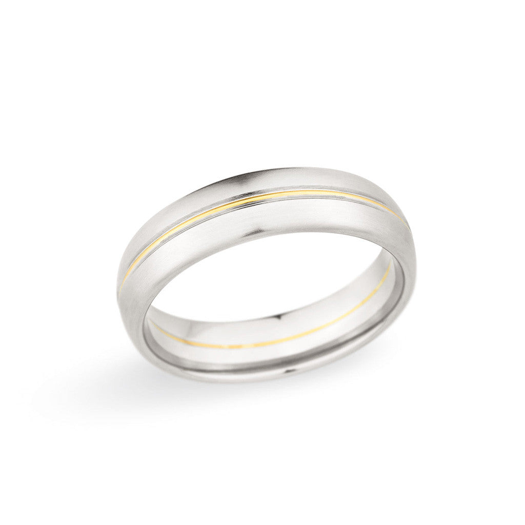 Man's Wedding Band with Gold Accent