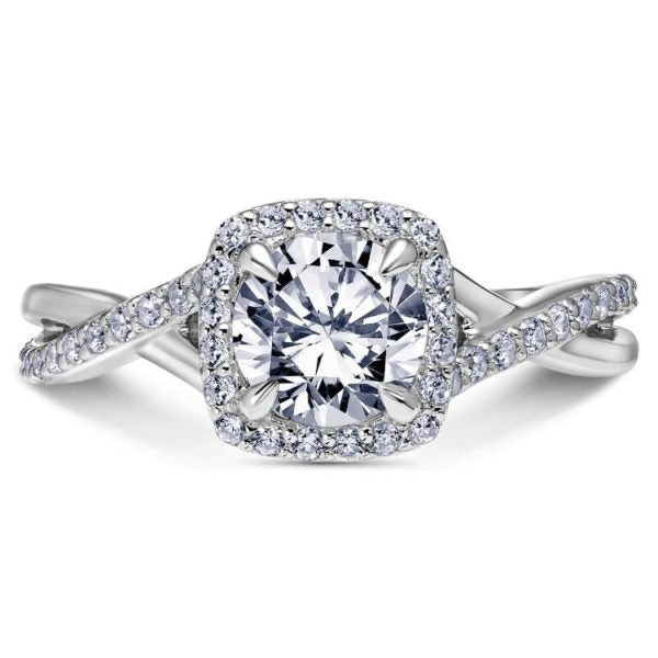 Diamond semi mount 'Twist of Fate' from the Namaste collection by Scott Kay