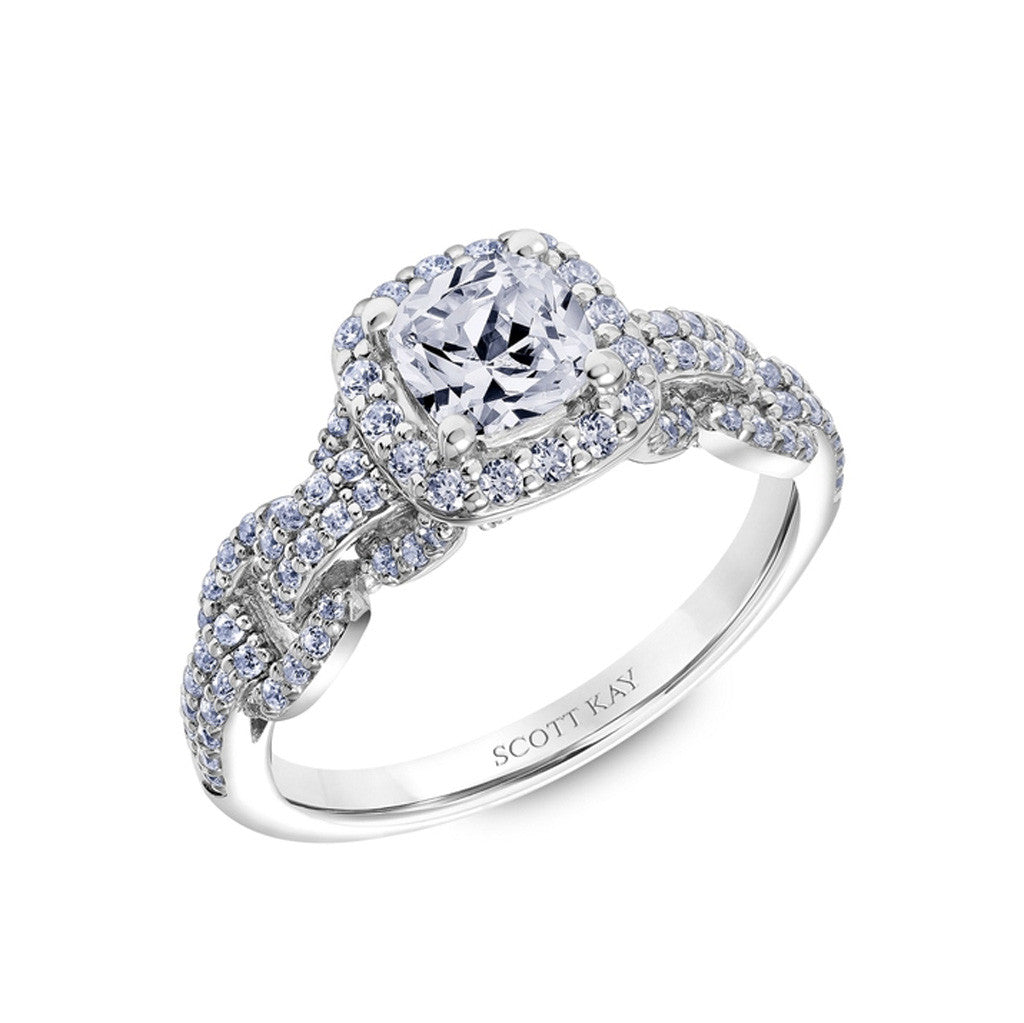 Scott Kay 'Embrace' Cushion Shaped Diamond Engagement Ring