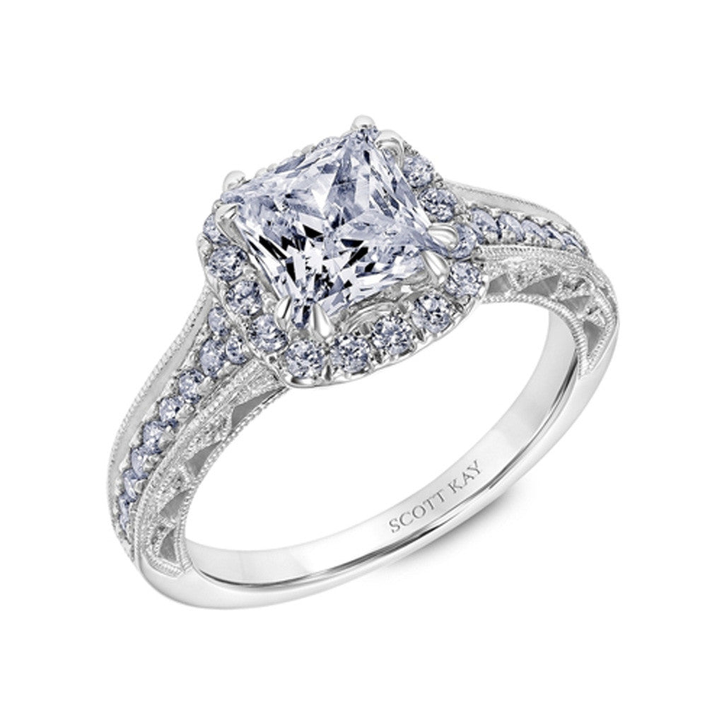 Heavens Gate Halo Diamond Engagement Ring by Scott Kay
