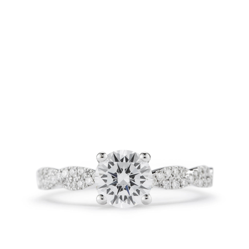 Diamond Engagement Ring with Twisting Shank.