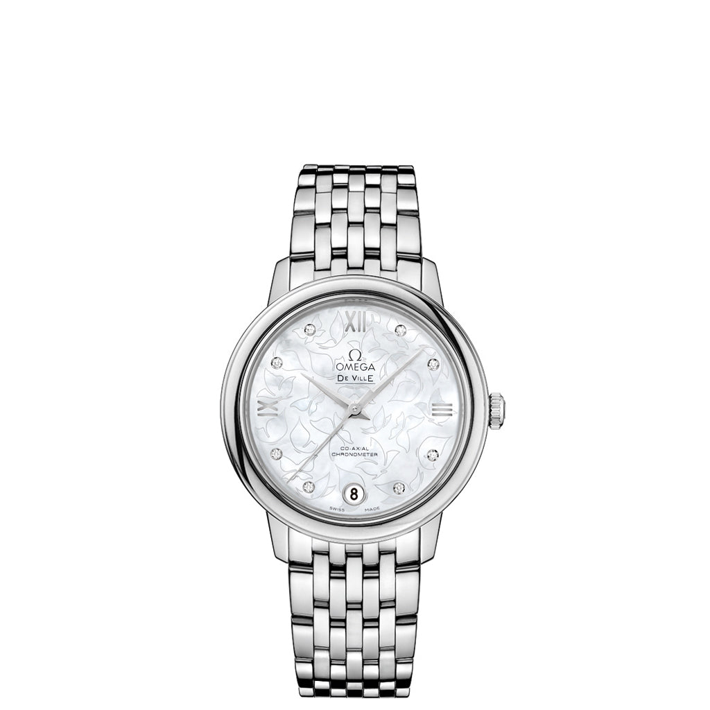 De Ville Prestige Co-Axial Watch with Mothe of Pearl 'Butterfly' Dial with stainless steel case and bracelet.  