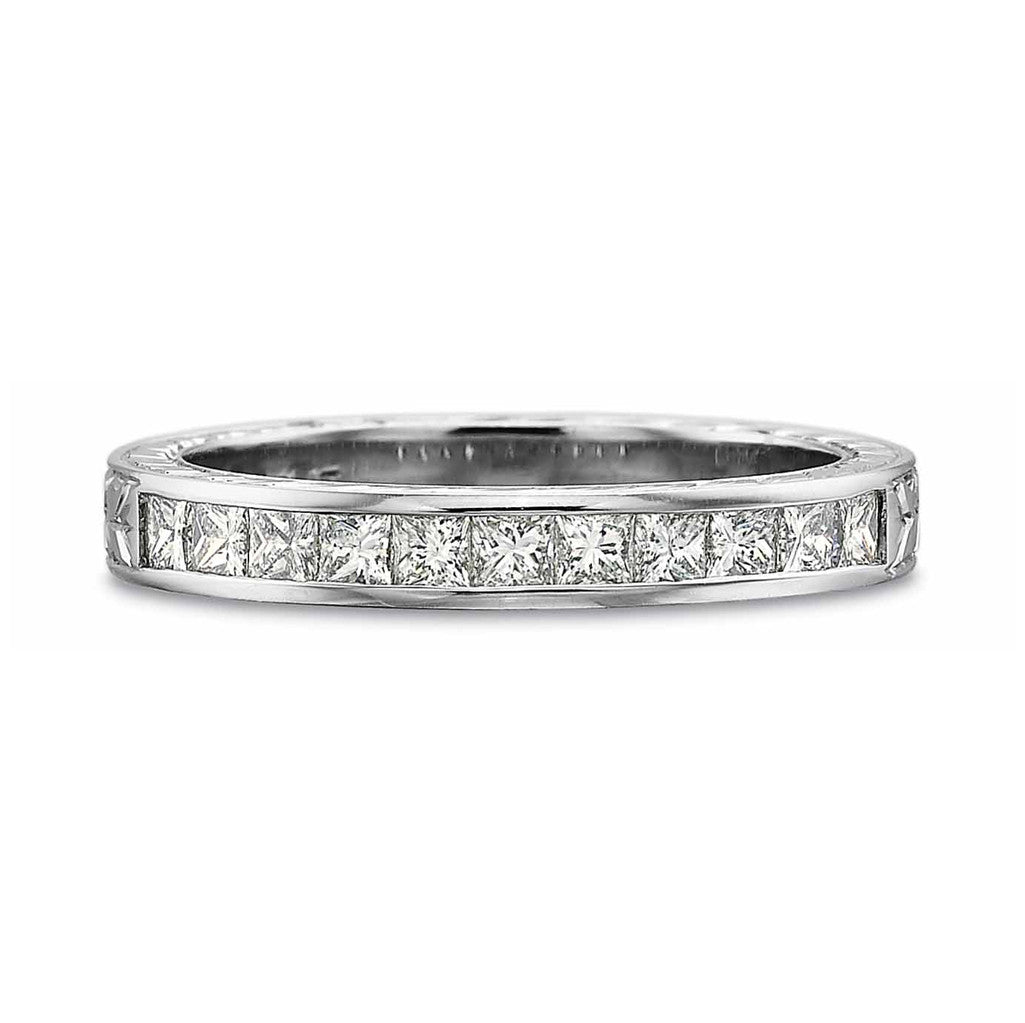 Princess Cut Diamond Channel Set Eternity Band Wedding Ring