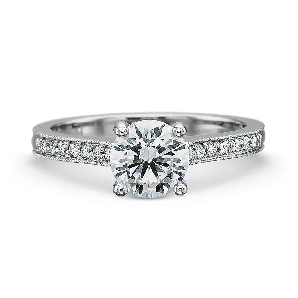 Diamond Shoulder Solitaire Engagement Ring