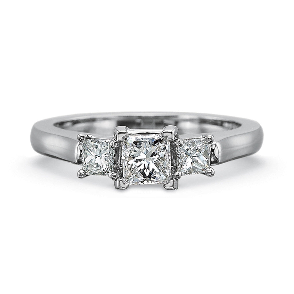 Princess Cut Diamond Three Stone Ring 