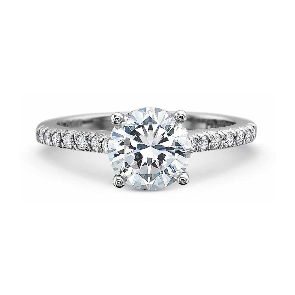 Classic Diamond Shoulder Solitaire Engagement Ring 