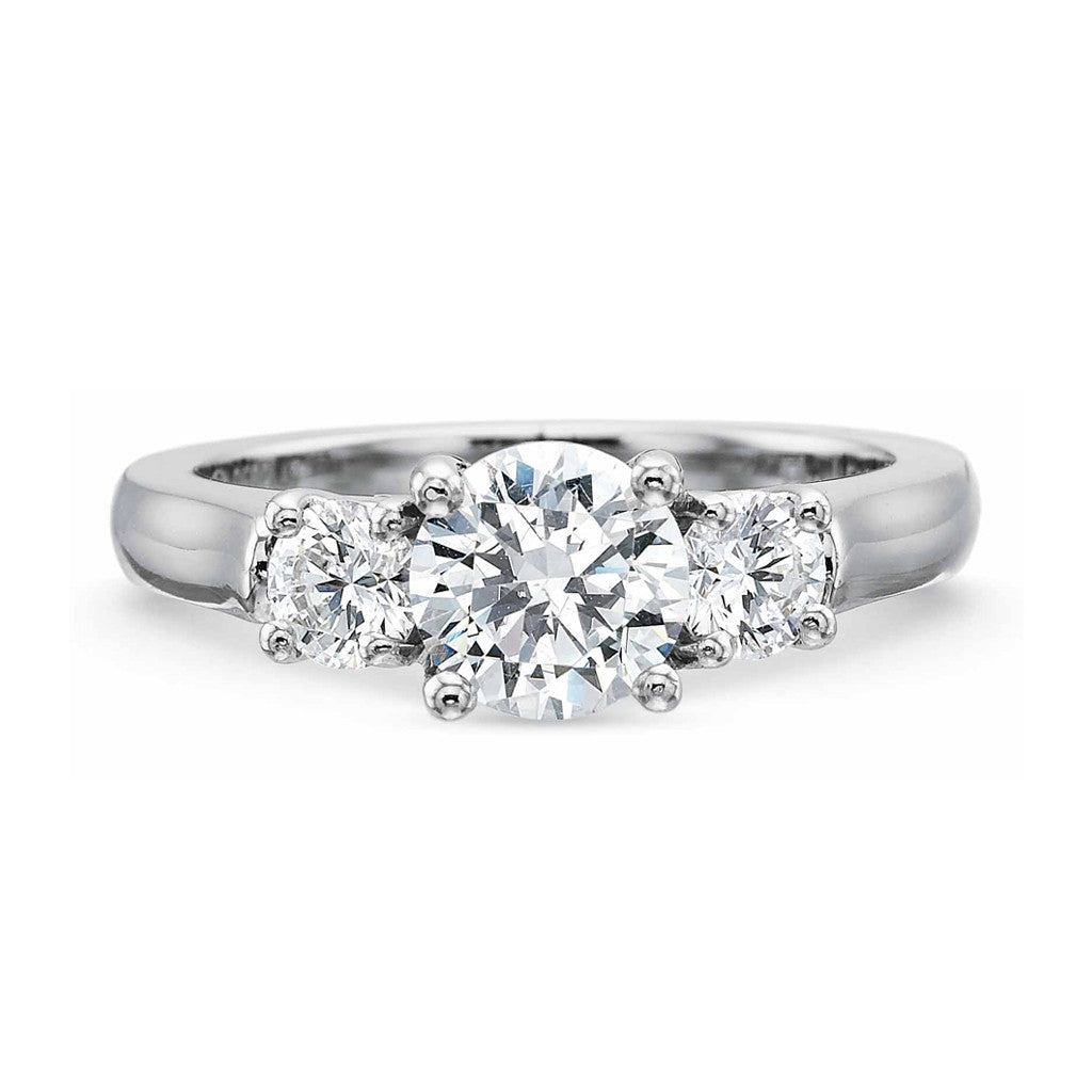 Classic Three Stone Engagement Ring in Platinum