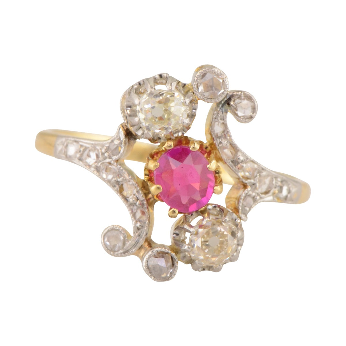 Ada Edwardian Pink Sapphire and Diamond Ring. 