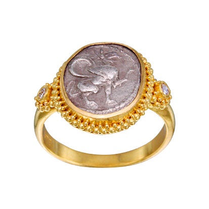 Antique Griffin Coin Ring