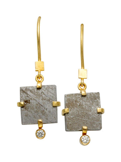 Meteorite Diamond Earrings