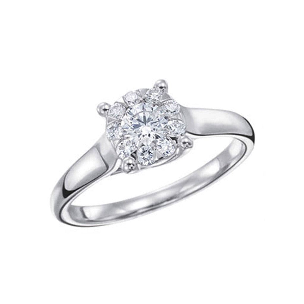 Solitaire Diamond Bouquet Engagement Ring