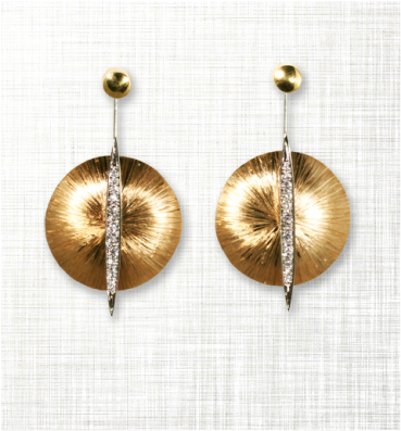 Gold Statement Earrings from Sakamoto. 