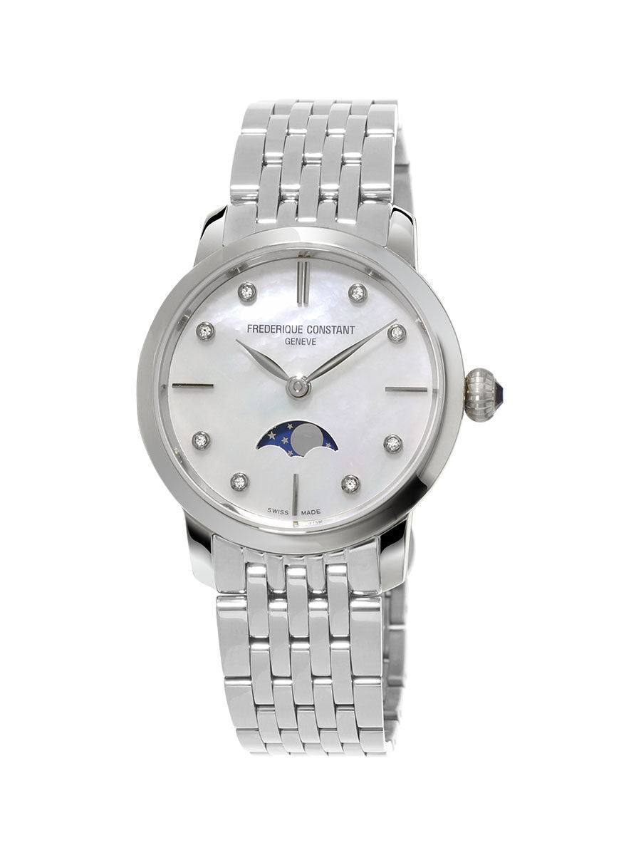  Slimline Ladies Moonphase Ultra Flat Timepieces FC-206MPWD1S6B