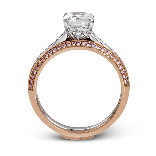 'Glass Slipper' Two-tone wedding set in pink gold and with gold.