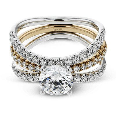 Simon G. Oval Solitaire and Guard Ring Set L1083