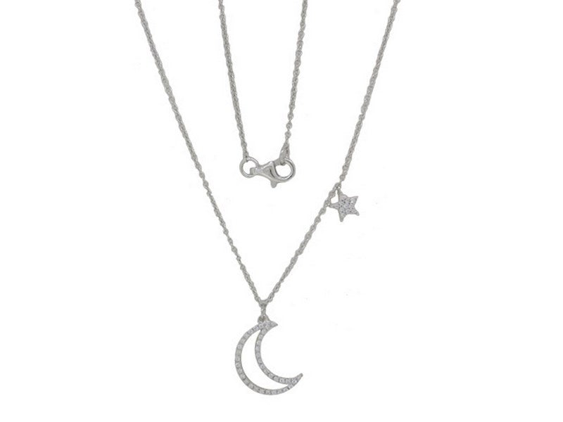 Buy Diamond Moon and Star Necklace, Crescent Moon Pendant, Diamond Charm  Necklace, Black Oxidized Diamond Moon Pendant, Gift for Her, Minimalist  Online in India - Etsy