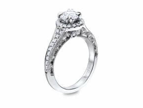 Diamond Filigree Halo Engagement Ring by Scott Kay