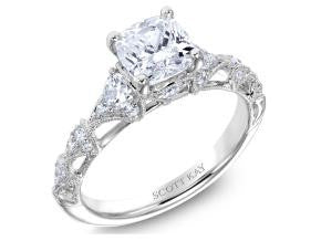 Modern Filigree Diamond Engagement Ring by Scott Kay