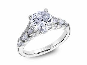 Diamond Embellished Solitaire Engagement Ring by Scott Kay