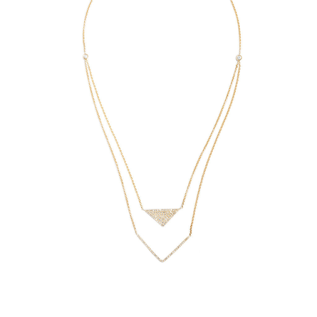 Bow & Arrow Necklace in 14k yellow gold and diamonds