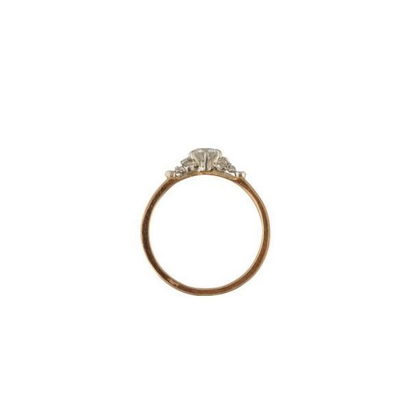 antique rose gold and platinum with diamond engagement ring 'Portia'.