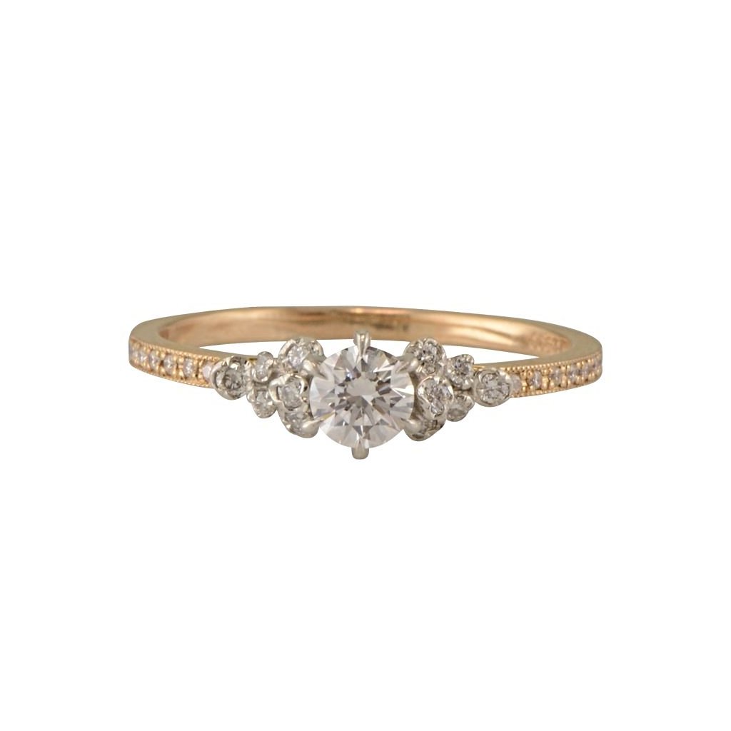 Portia rose gold and diamond engagement ring