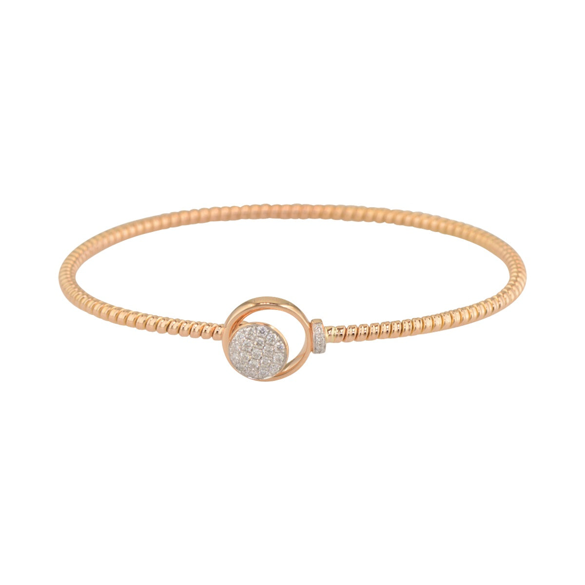 Rose Gold and Diamond Disk Bracelet