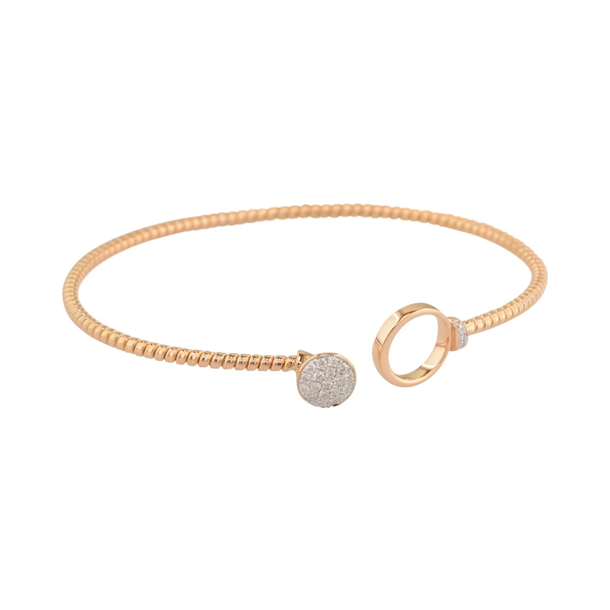 Rose Gold and Diamond Disk Bracelet. 